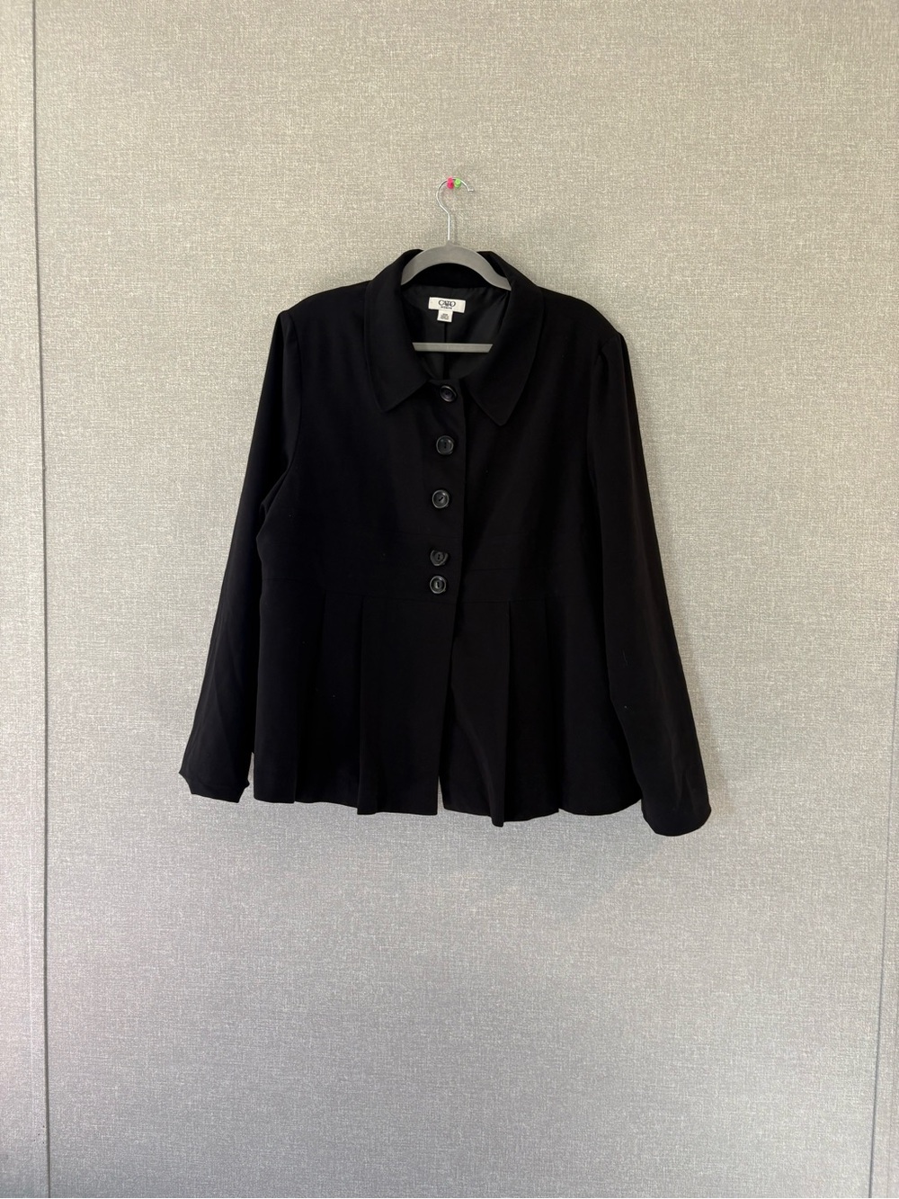 Cato Black Button-Front Blazer Jacket